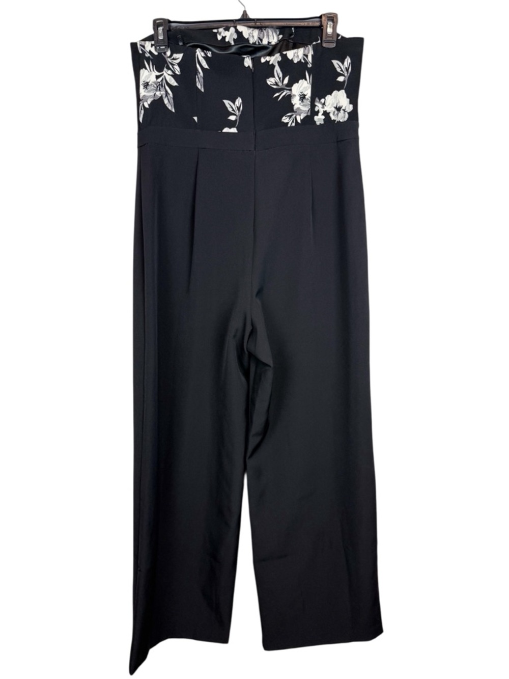 White House Black Market Floral Wide Leg Strapless Jumpsuit‎ Draped Size 14 - Picture 3 of 9
